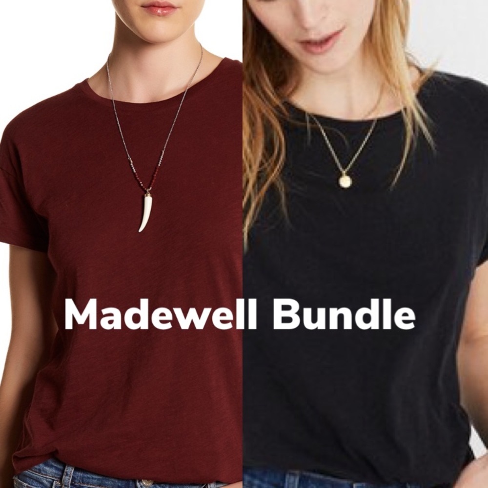 Madewell Bundle: Whisper Cotton Tee - Black, Red